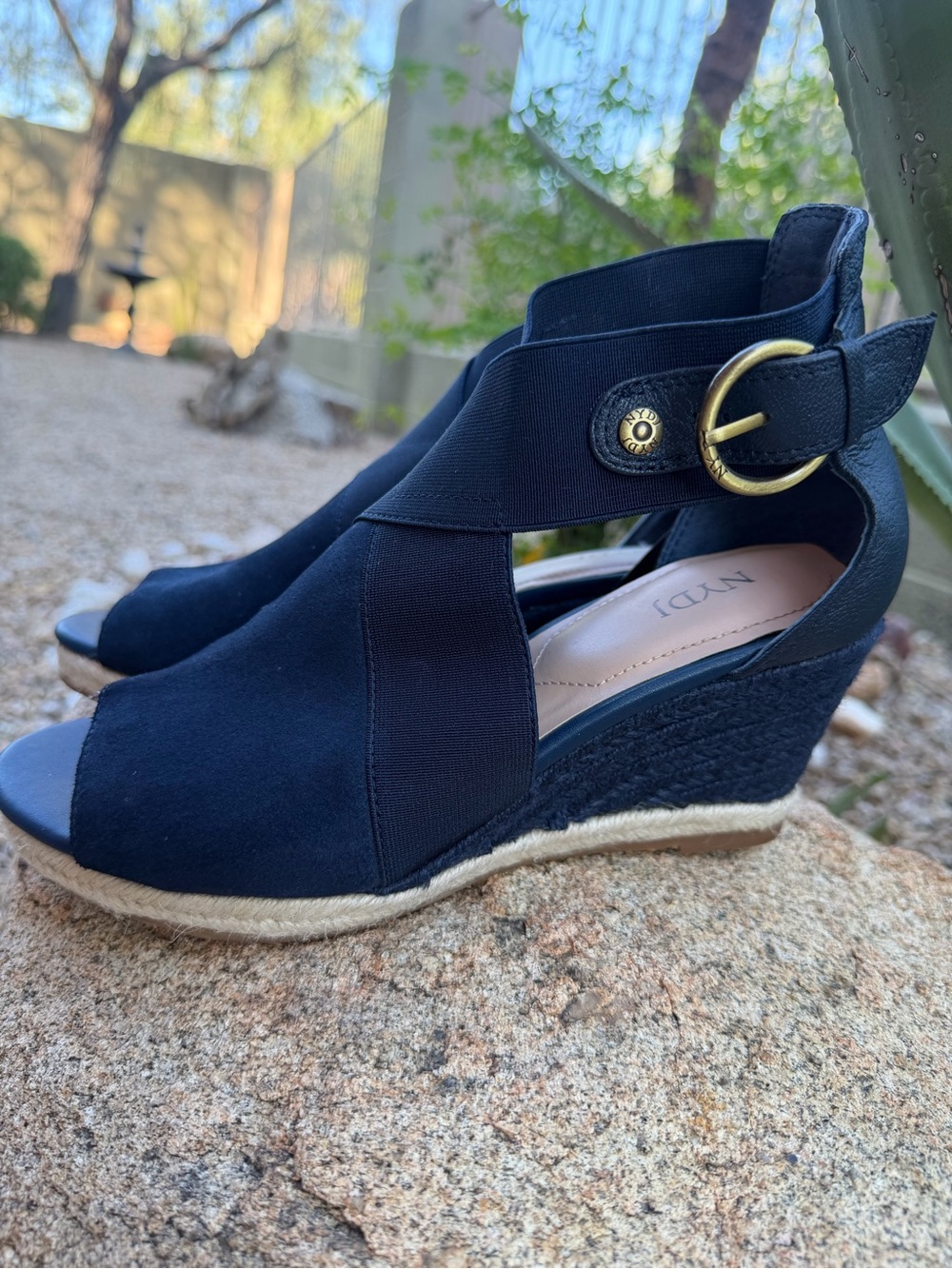 NYDJ Charisma Espadrille Wedge Sandals Size 8